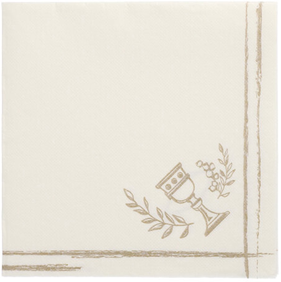 5x 50 Servetten ROYAL Collection 1/4 vouw 40 cm x 40 cm Communion / Confirmation