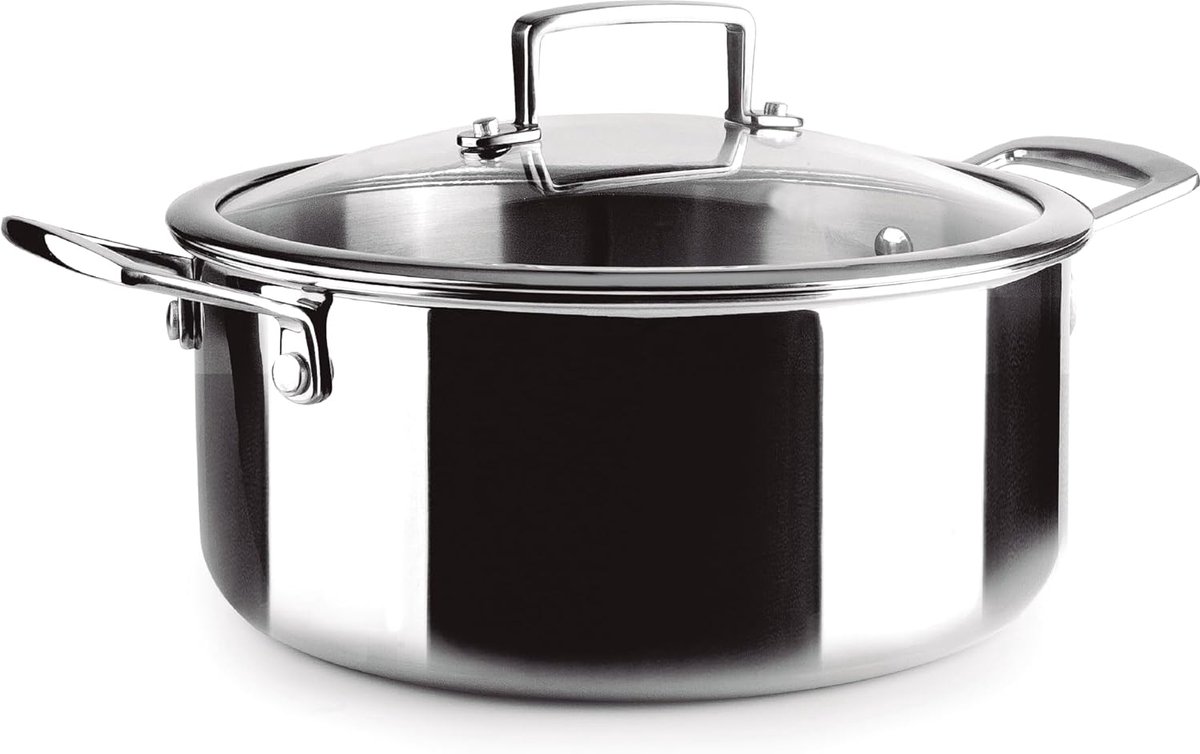 Braadpan - Kookpan - Langzaam Garen - Triply Constructie - 22 cm - Metaal