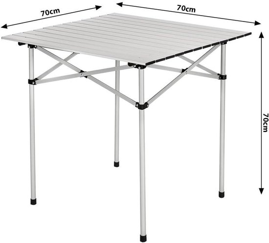 Opvouwbare Aluminium Tafel voor Camping en Picknick - Ruimtebesparend en Licht (70 x 70 cm) — afbeelding 5