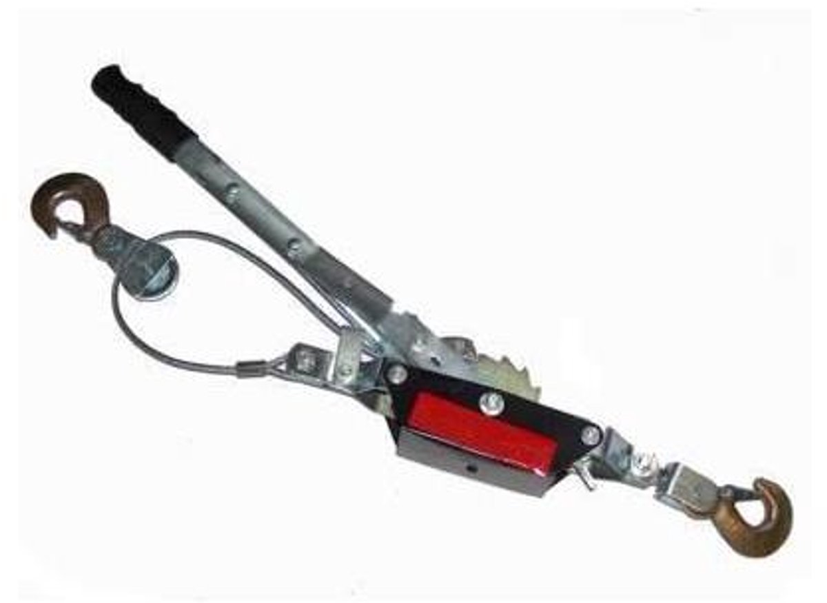 MAR-POL M80742 - Handtakel - Kabeltrekker - 2 Ton - Handlier - Dubbele Pal - 2,5m Staalkabel