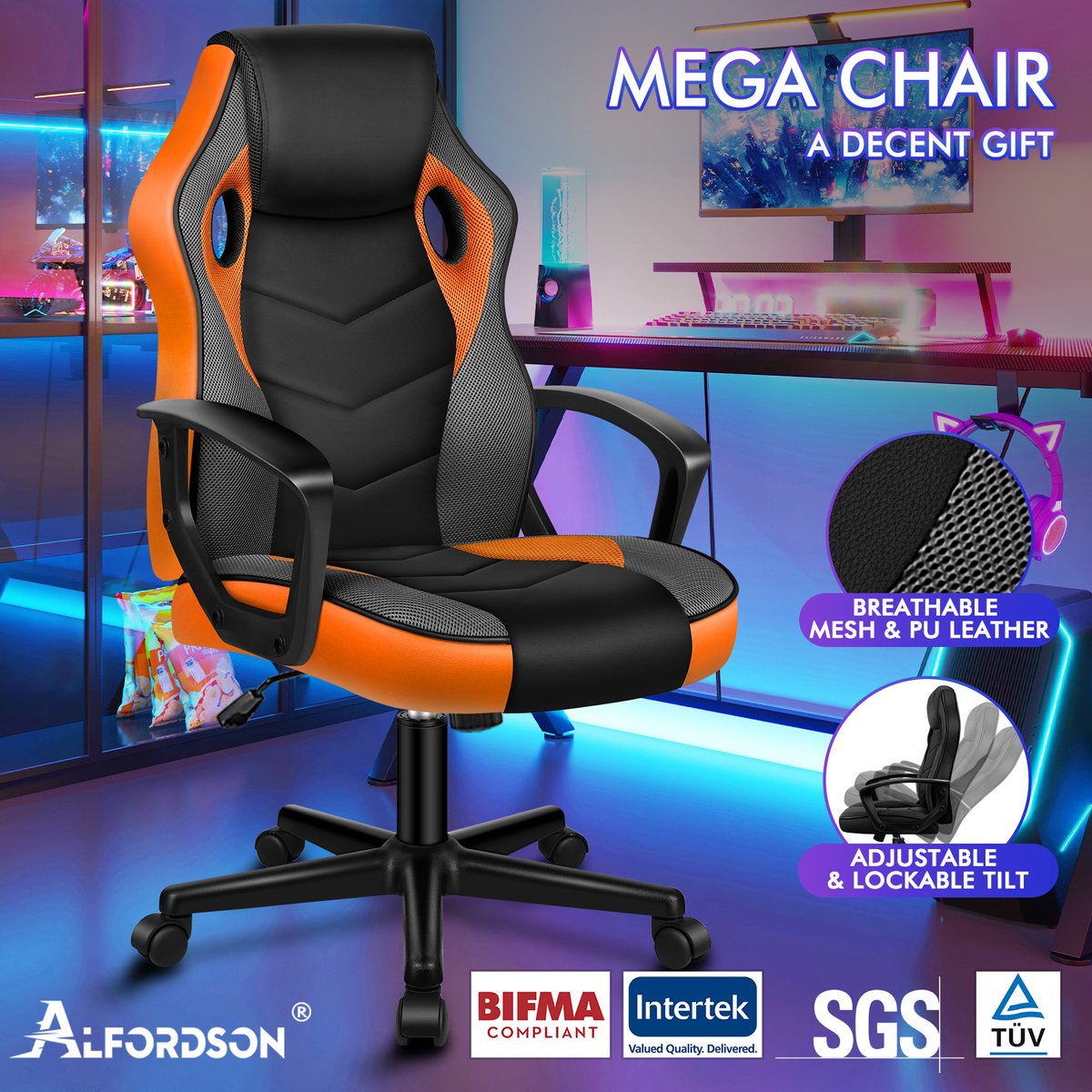 Race Draaibare Gamingstoel - afbeelding 3