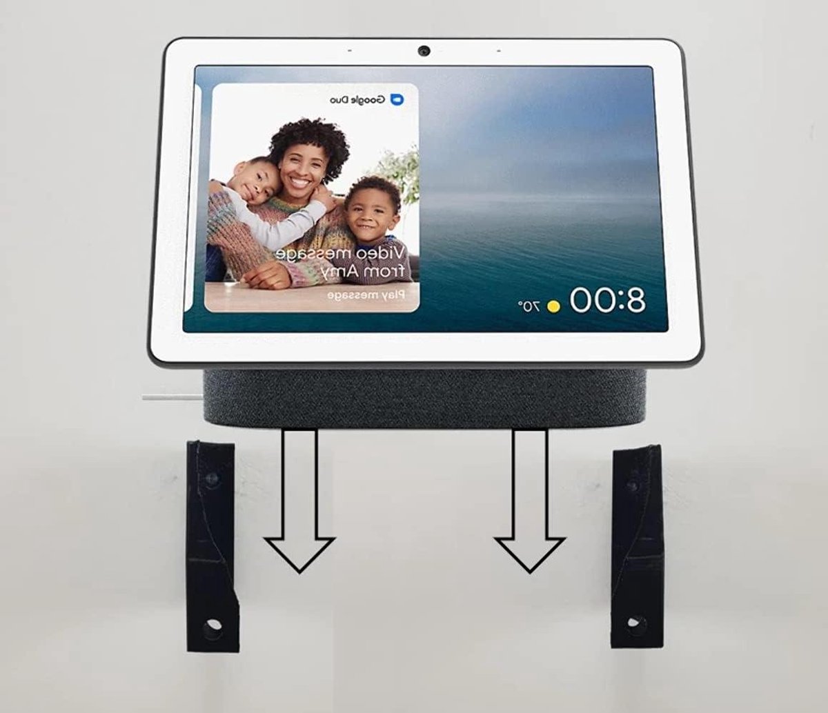 Wandsteun Smart Speaker - Muurbeugel - Organisatie - Toegankelijke Kabels - 10 inch - Zwart