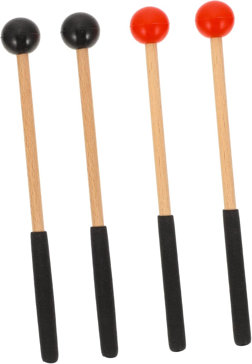 Drumstokken Set - Percussie Stokken - Muziek Maken - Hout Rubber - 22 x 2.5cm - Afgebeeld