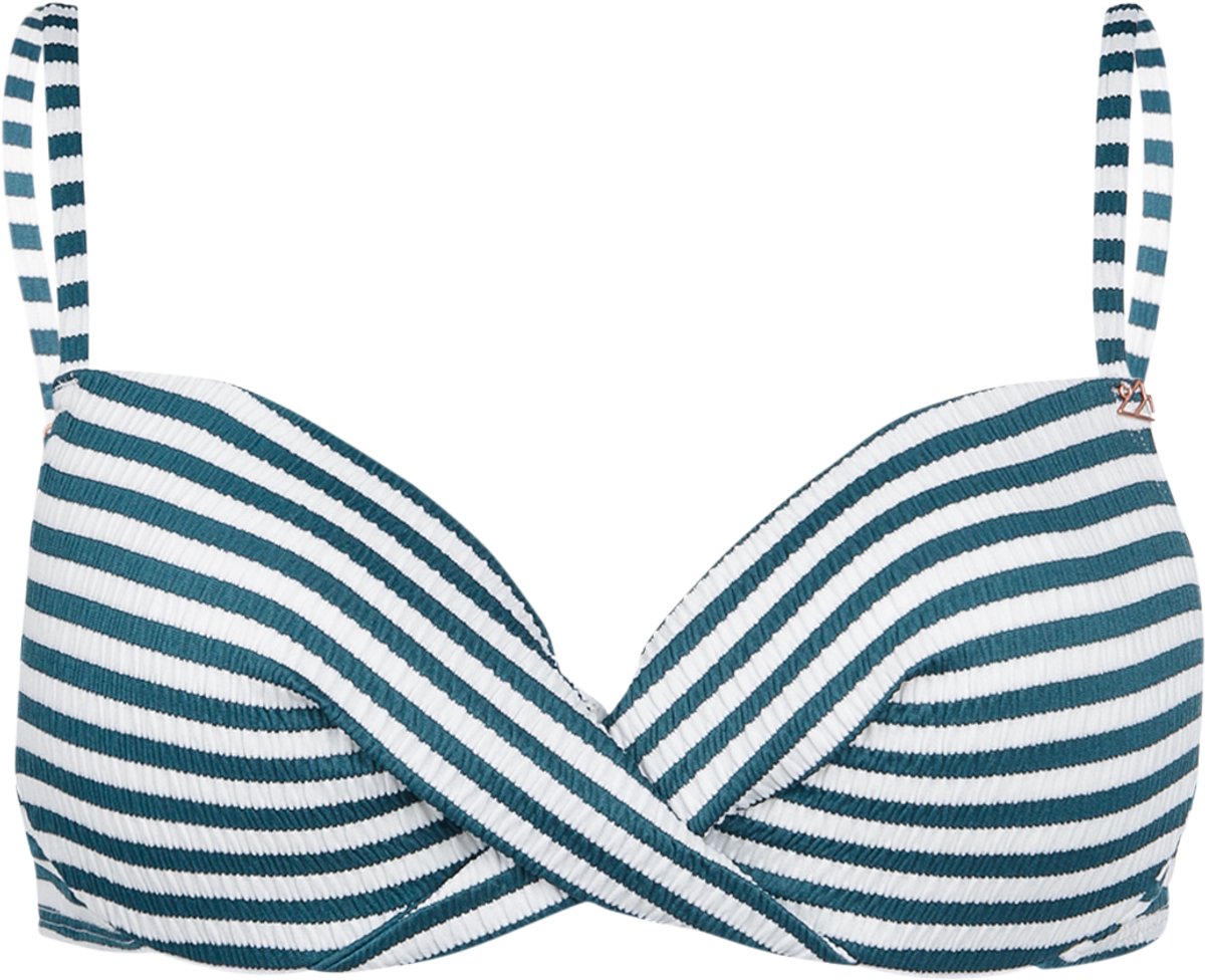 Brunotti Stefana-Stripe Bikini Topje Snow Wired Bikini Top Dames Aanpasbare Bandjes Mix & Match 38B Wit