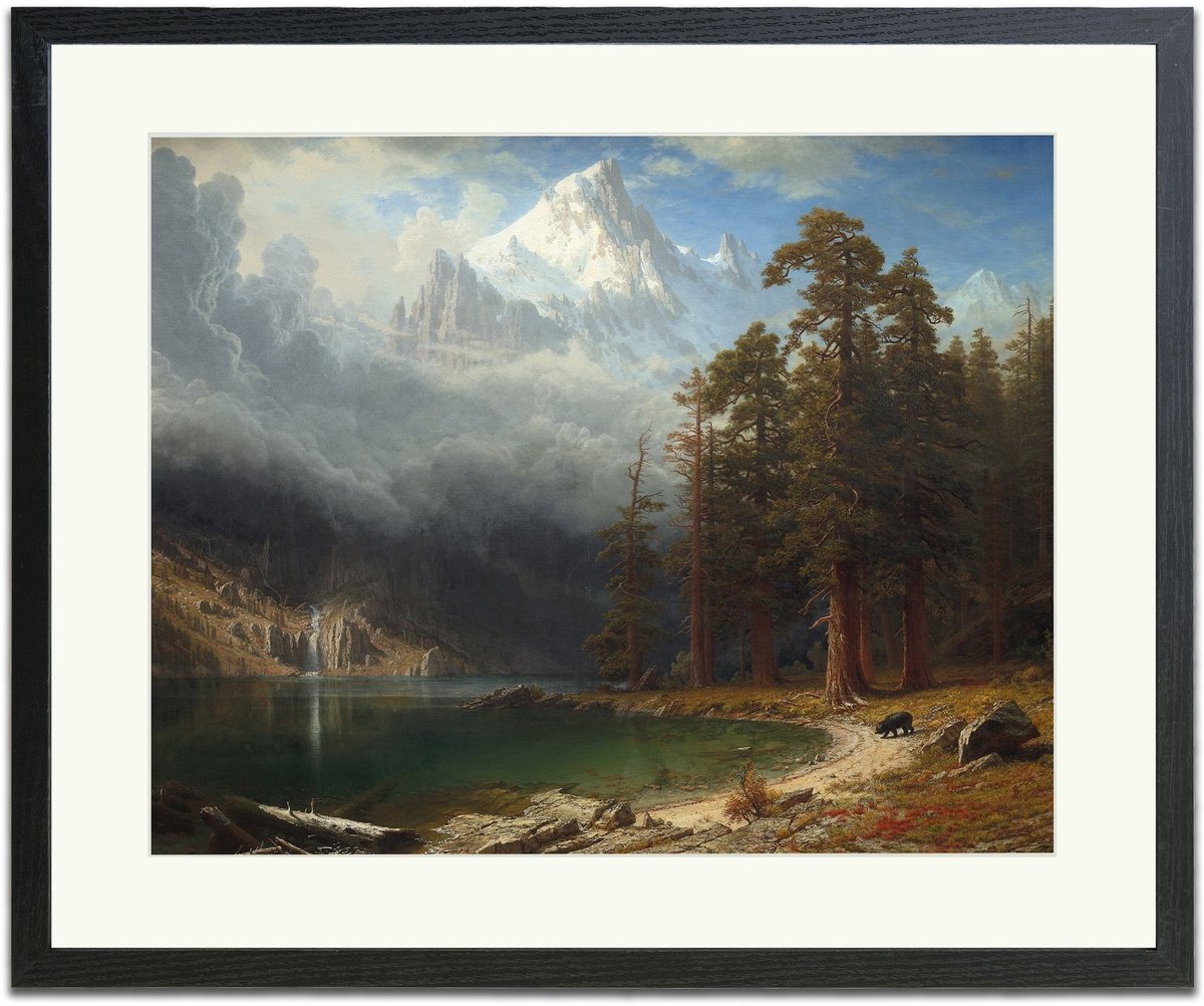 Mount Corcoran (Albert Bierstadt) - Ingelijste Muurkunst - 63x53cm zwart frame - Glasplaat