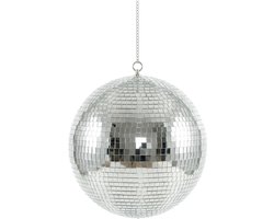 KIMU® Discobal zonder Motor Ø 30 cm Middelgroot - Discobol Zilver Spiegeltjes 10 x 10mm - Spiegelbol Disco Bal Bol - Kinderkamer Feestje Discolamp Decoratie Space Planeet Festival