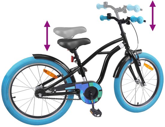 vidaXL - Kinderfiets - 18 - Inch - voor - 5-7 - jaar - oud - Zwart van VidaXL — afbeelding 2
