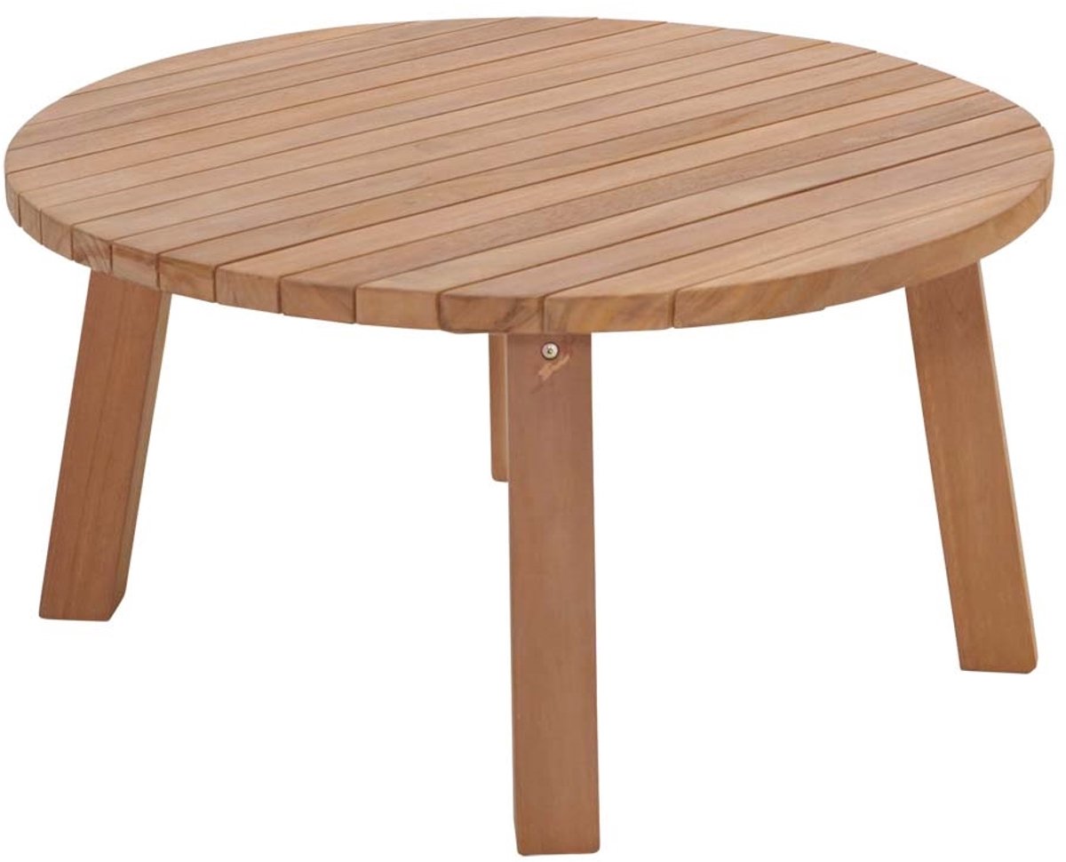 Lesli Living - Tuintafel teak - Zwart - Ø80x40cm