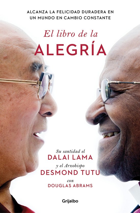 Boek "El libro de la Alegría" met de Dalai Lama en Desmond Tutu, met de tekst "El libro de la ALEGRÍA".