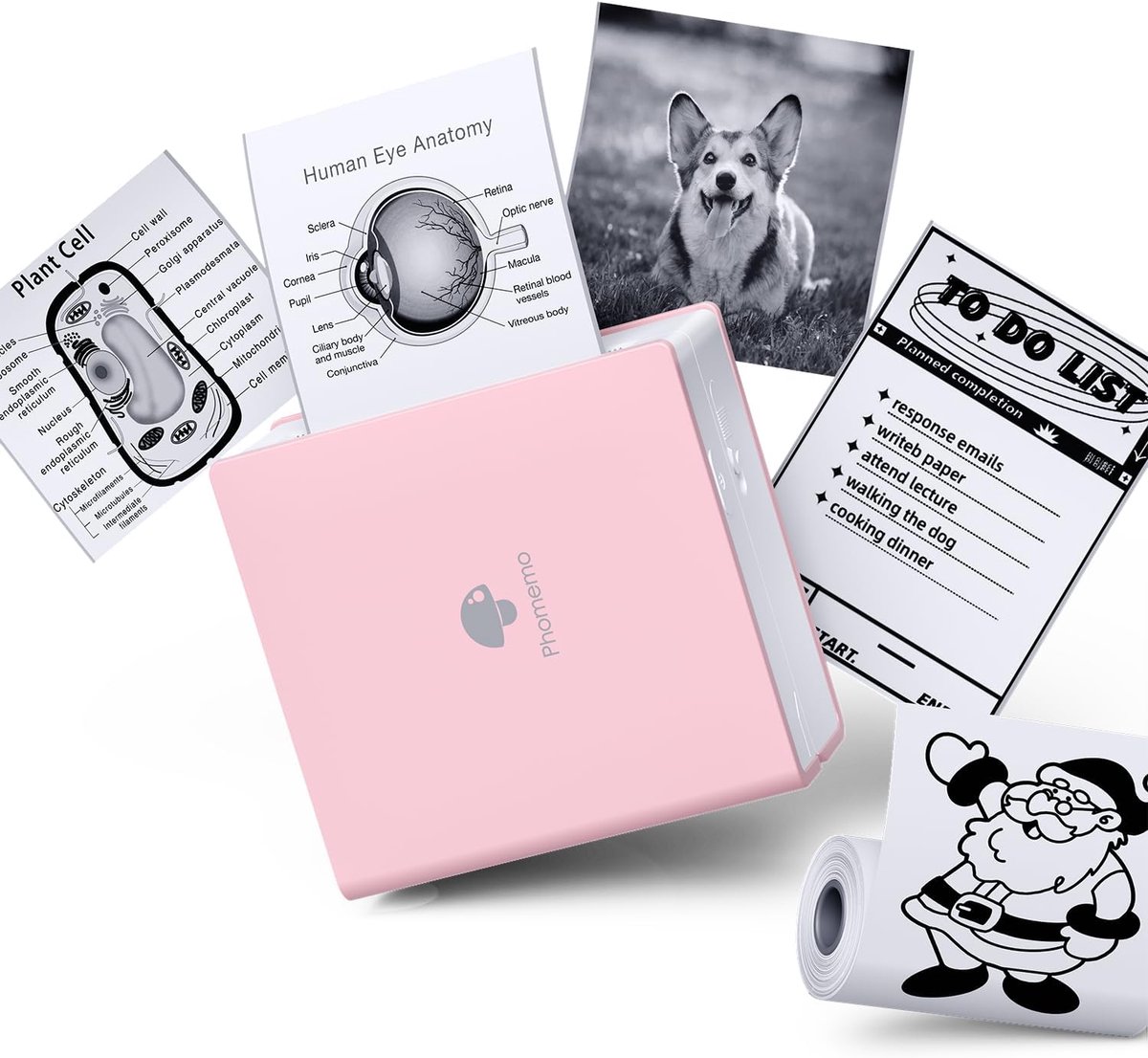 Mini Thermische Printer - Zakformaat Printer - Notities en Labels - Draadloze Bluetooth Connectiviteit - Compact Ontwerp - Roze