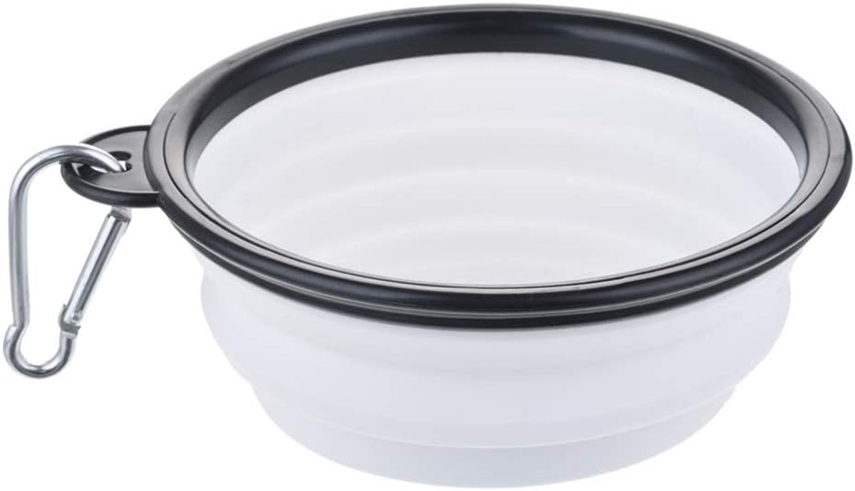Reis Hondenkom - Draagbare Voerbak - Onderweg Voeren - Opvouwbaar Lichtgewicht - 380 ml Capaciteit - Wit
