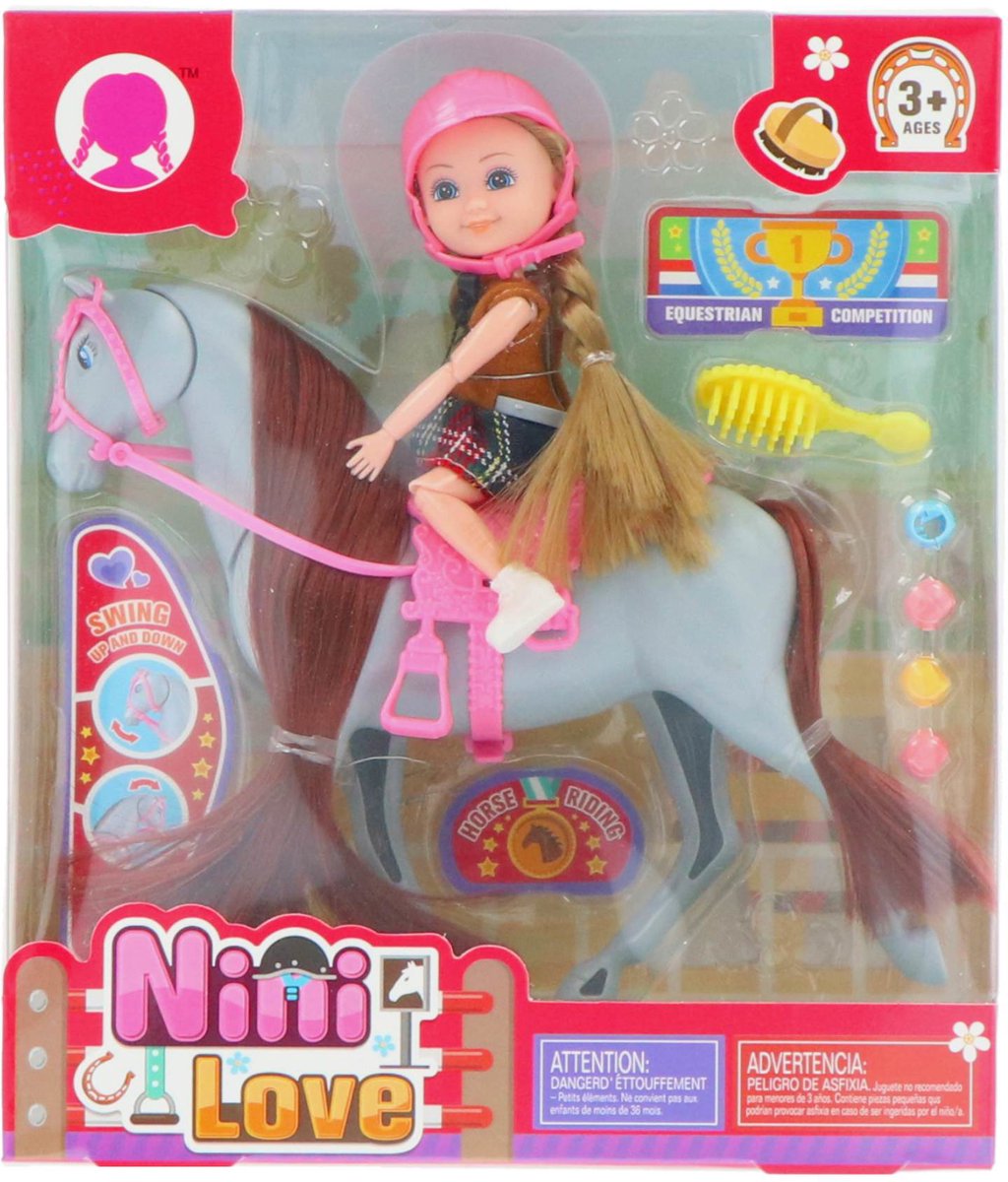 KiddyGo poppen speelset met groot paard - modepop speelgoed.