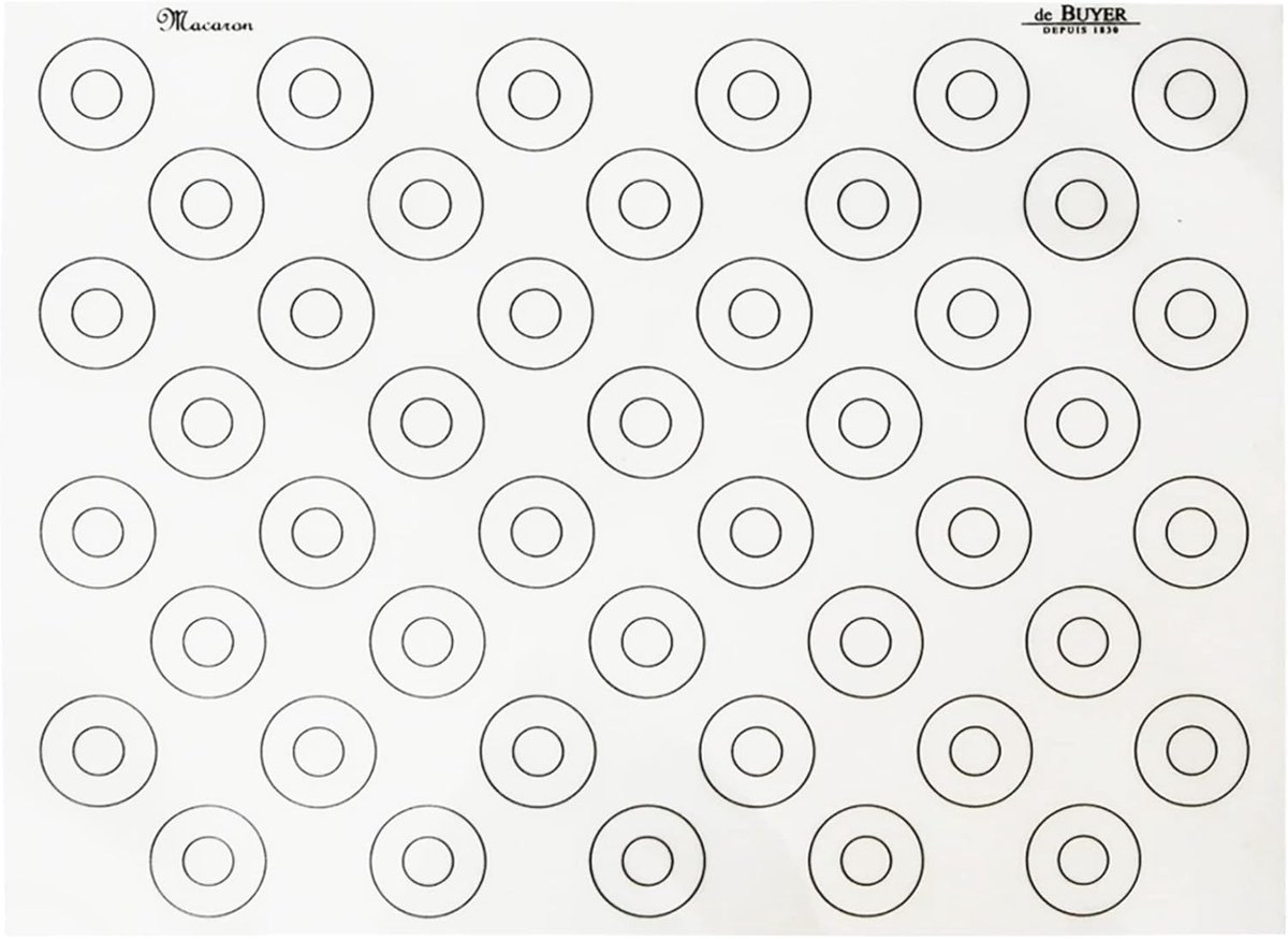Macaron Bakplaat - Bakmat - Macarons Bakken - Met Cirkels - 87.4 x 22.3 cm - Wit