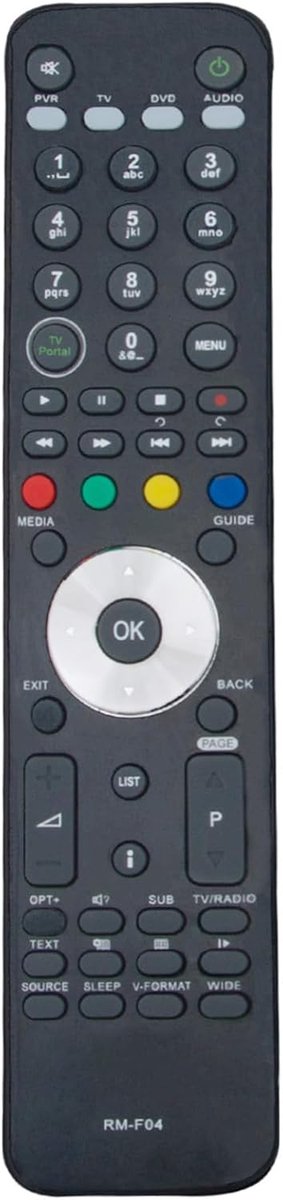 Afstandsbediening - Universele Controller - TV Recorder Bediening - Directe Werking - 12x4x0.6cm - Zwart