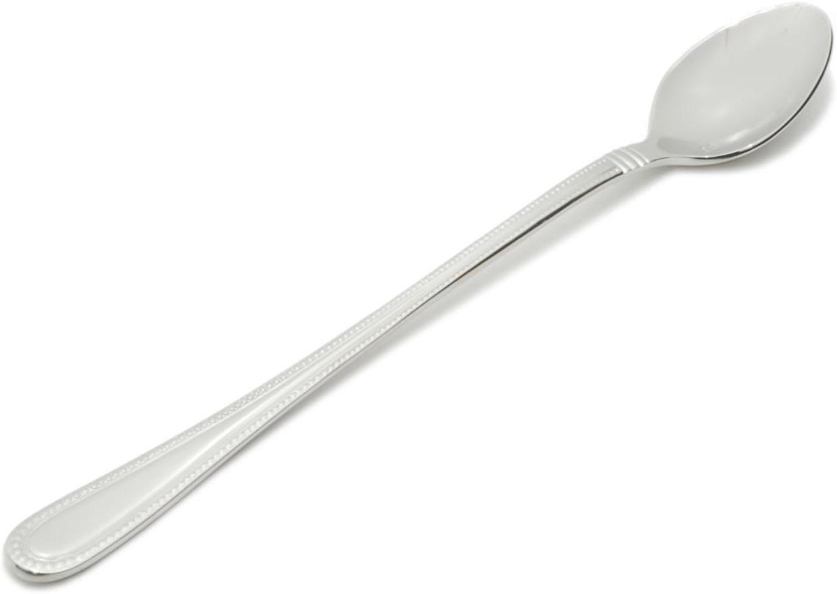 IJstheelepels Set - Lange lepels - Dranken serveren - Kaviaar patroon - Set van 12 - Zilver