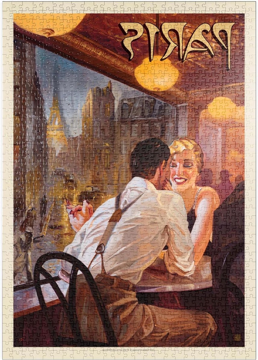 Legpuzzel Frankrijk - Puzzel Parijs - Ontspannen Puzzelen - Vintage Poster Stijl - 1000 Stukjes - Multicolor