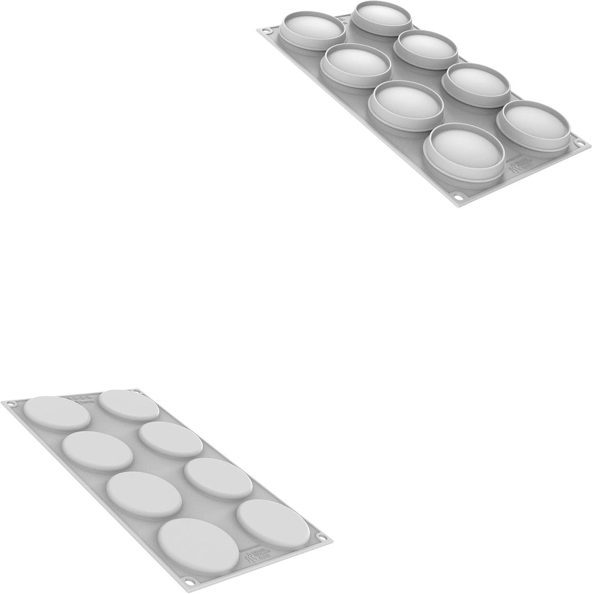 Siliconen Macaron Vormen - Bakvormen Set - Macarons Bakken - Hittebestendig en Flexibel - Ø 65 mm - Grijs