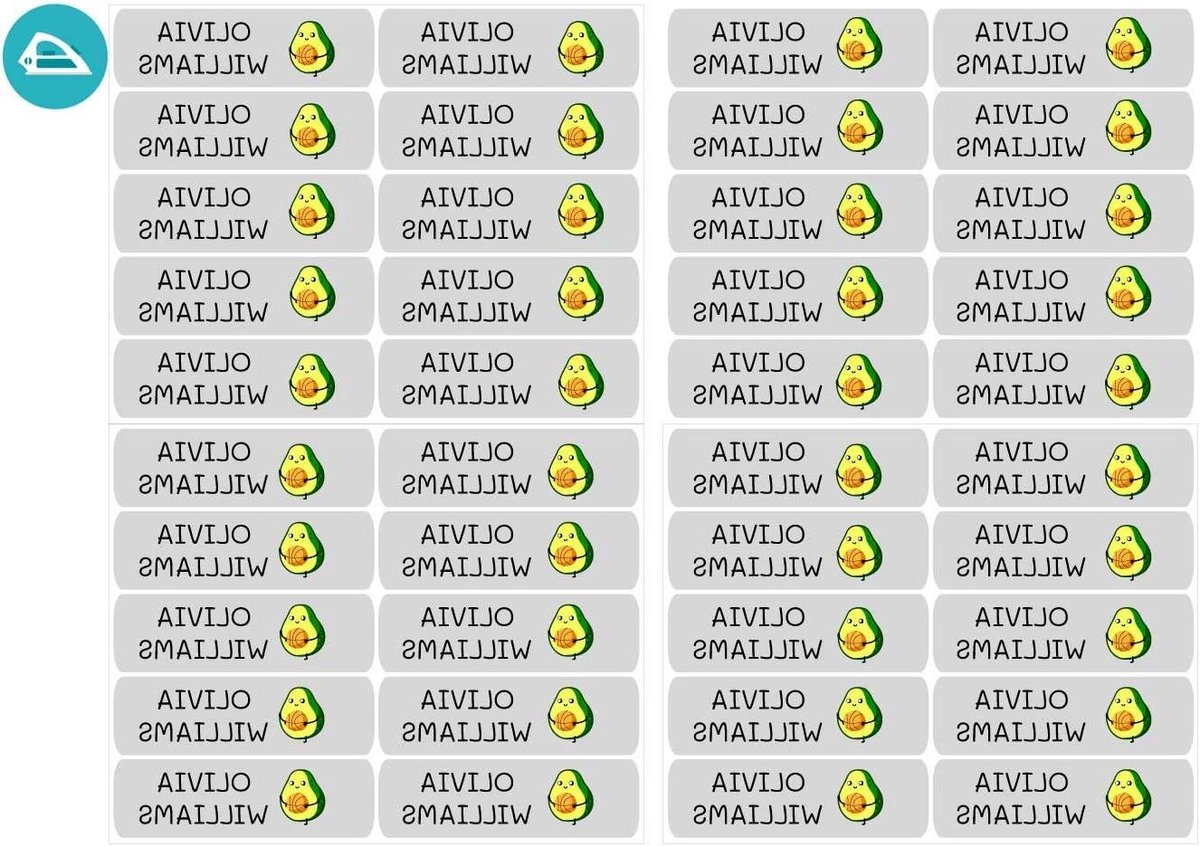 Gepersonaliseerde Etiketten - Opstrijk Labels - Kleding Markeren - Zelf Ontwerpen - 6 x 2 cm - Grijs