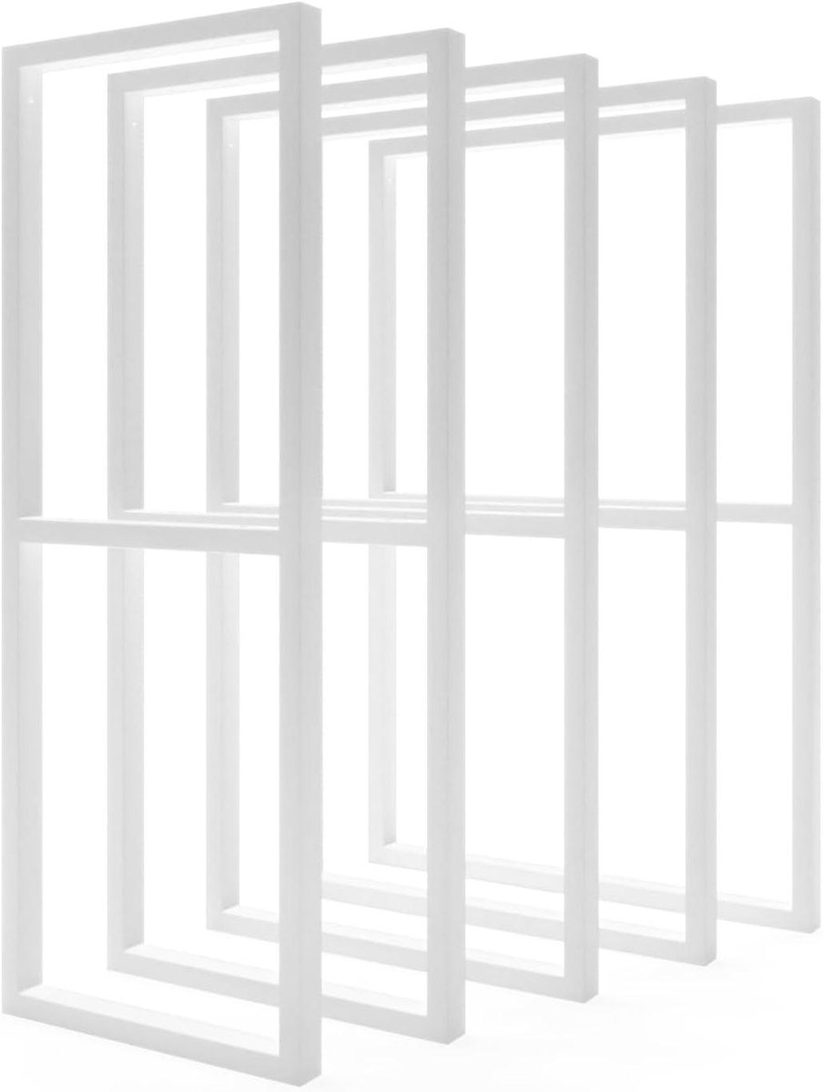Wastafelstandaard - Wastafelpoten Meubelpoten - Badkamer Inrichten - Metalen Profiel 3x2cm - 75 cm Hoog 50 cm - Wit