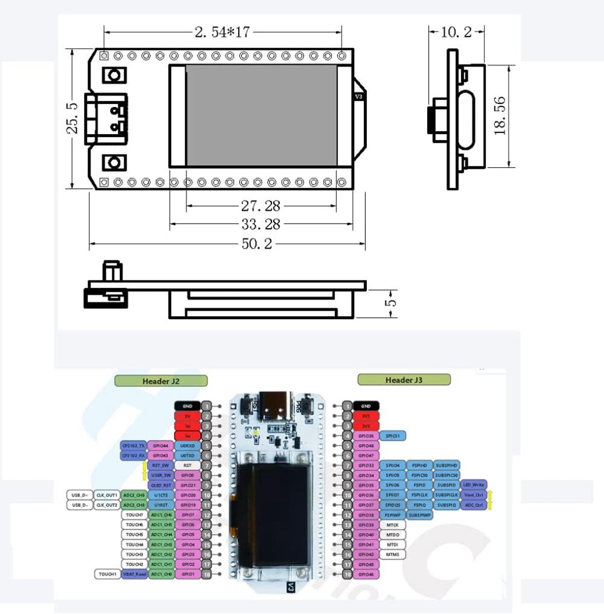 ESP32 Development Board - IoT Board Arduino - Internet der Dingen - 0.96 Inch OLED Display