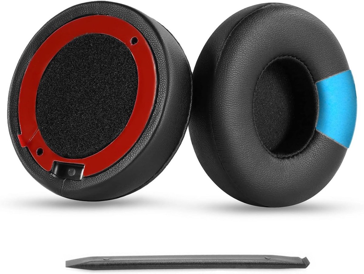 Comfortabele Oorkussens voor Draadloze On-Ear Hoofdtelefoons, Geschikt voor Beats Solo 4, Van Hoogwaardig Ecoleer, Zwart