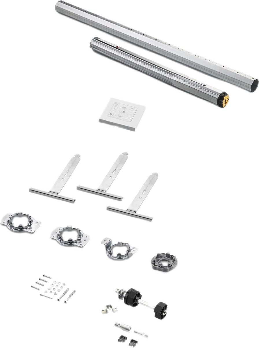 Rolluikmotor Set - Motorisatie Kit - Rolluiken Automatiseren - Telescopische Buis - 1.7 m Breedte - Aluminium
