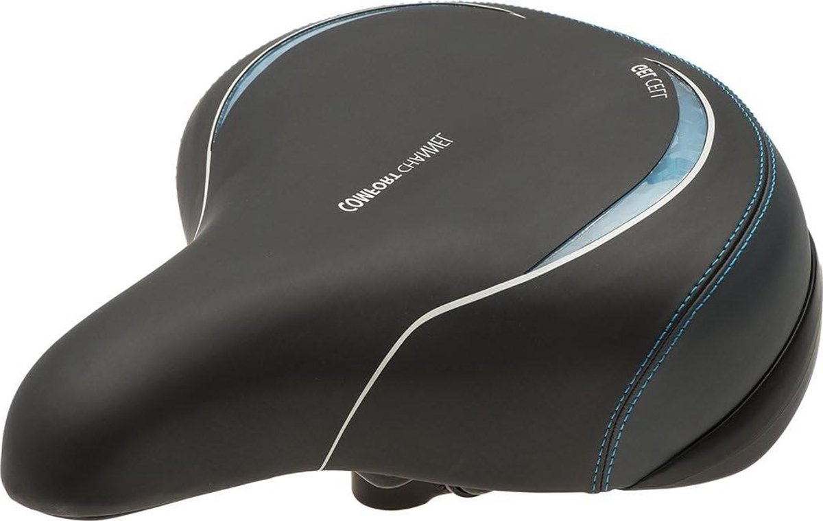Fietszadel - Comfortzadel Gel - Comfortabel Fietsen - Drukverminderend Kanaal - 2.1 Pond - Zwart