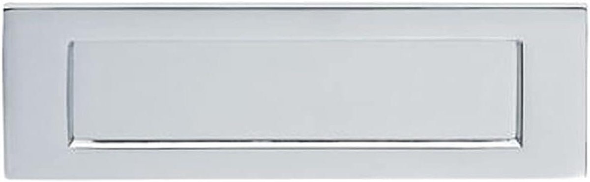 Brievenbusplaat - Voordeur plaat - Brieven Post Ontvangen - Afsluitbaar - 255 x 80 mm - Gepolijst chroom