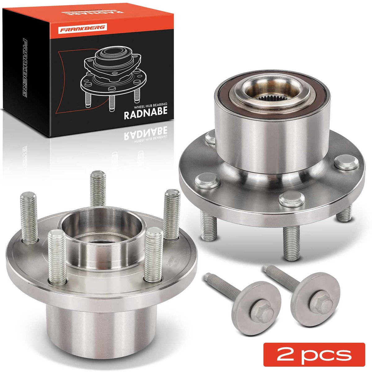 Frankberg 2x Wielnaaf Set Achter voor Ford Tourneo Connect Transit