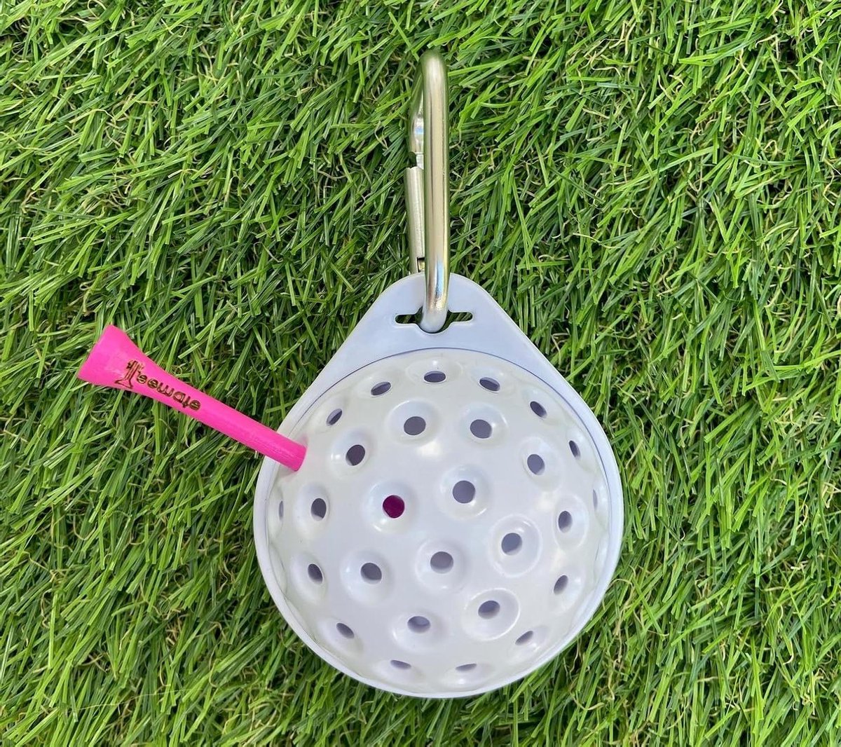 Golf Tee Houder - Tee Organizer - Golfen - Met Karabijnhaak Clip - 18 x 14 x 4 cm - Wit