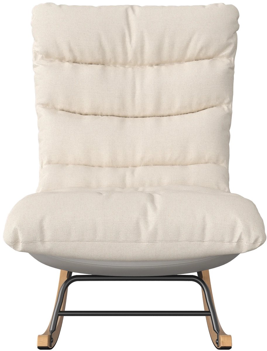 Innovastore Schommelstoel - Loungestoel - Ergonomischestoel - Comfortabele Relaxstoel - Woonkamerstoel - 12 posities - Beige stof