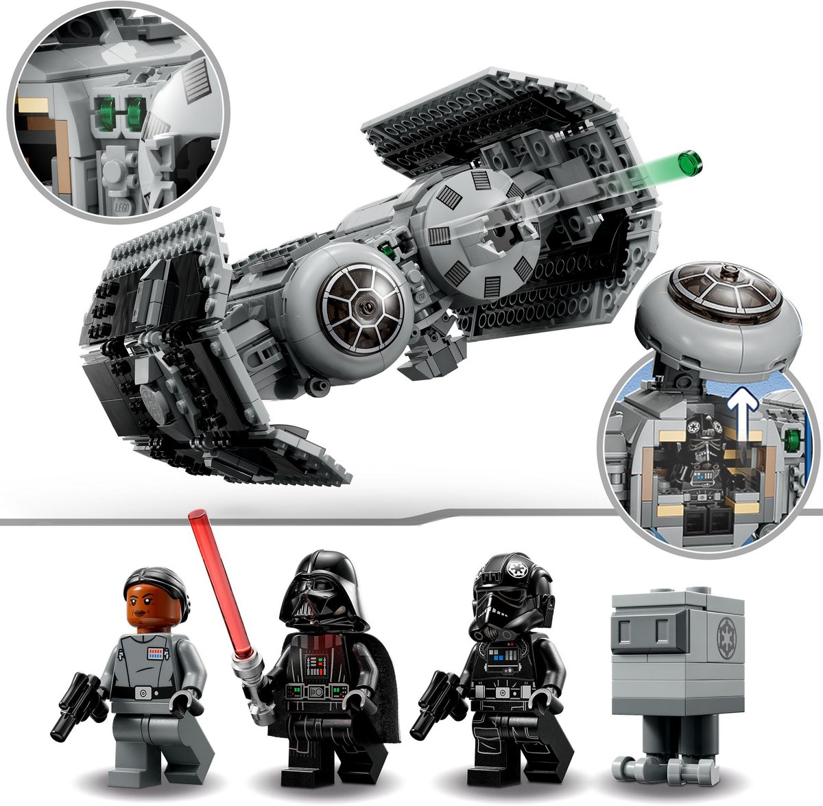 LEGO Star Wars TIE Bomber, Starfighter Modelbouwset met Darth Vader en Gonk Droid - 75347 — afbeelding 6