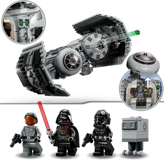 LEGO Star Wars TIE Bomber, Starfighter Modelbouwset met Darth Vader en Gonk Droid - 75347