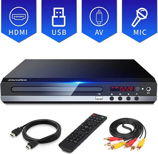 DVD Speler met HDMI - Blu Ray Spelers - Externe DVVD Speler - Zwart kijkplezier — afbeelding 2
