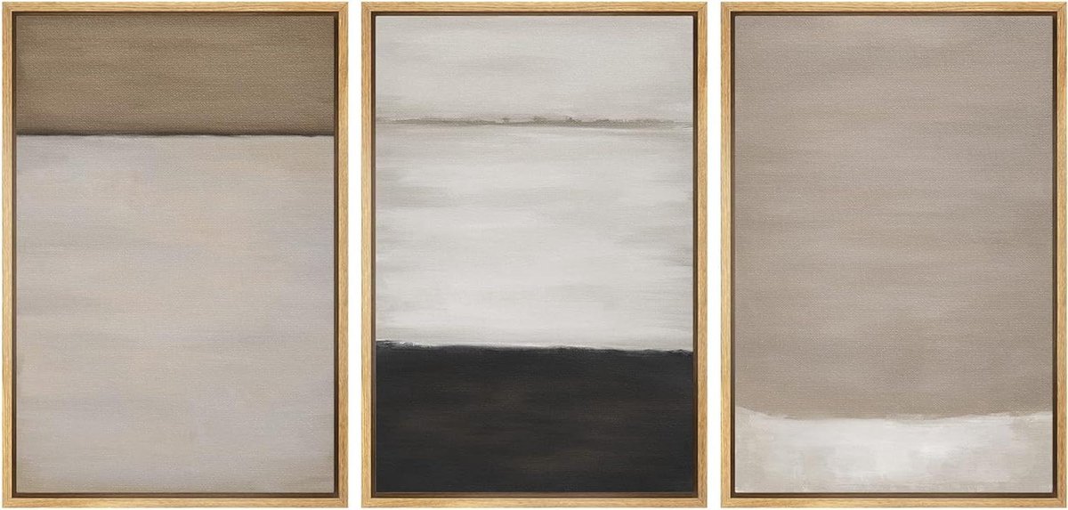 Canvas Muurkunst Set - Abstracte Prints - Woonkamer Decoratie - Hoge Resolutie Inkt - 3x 16" x 24" - Groen