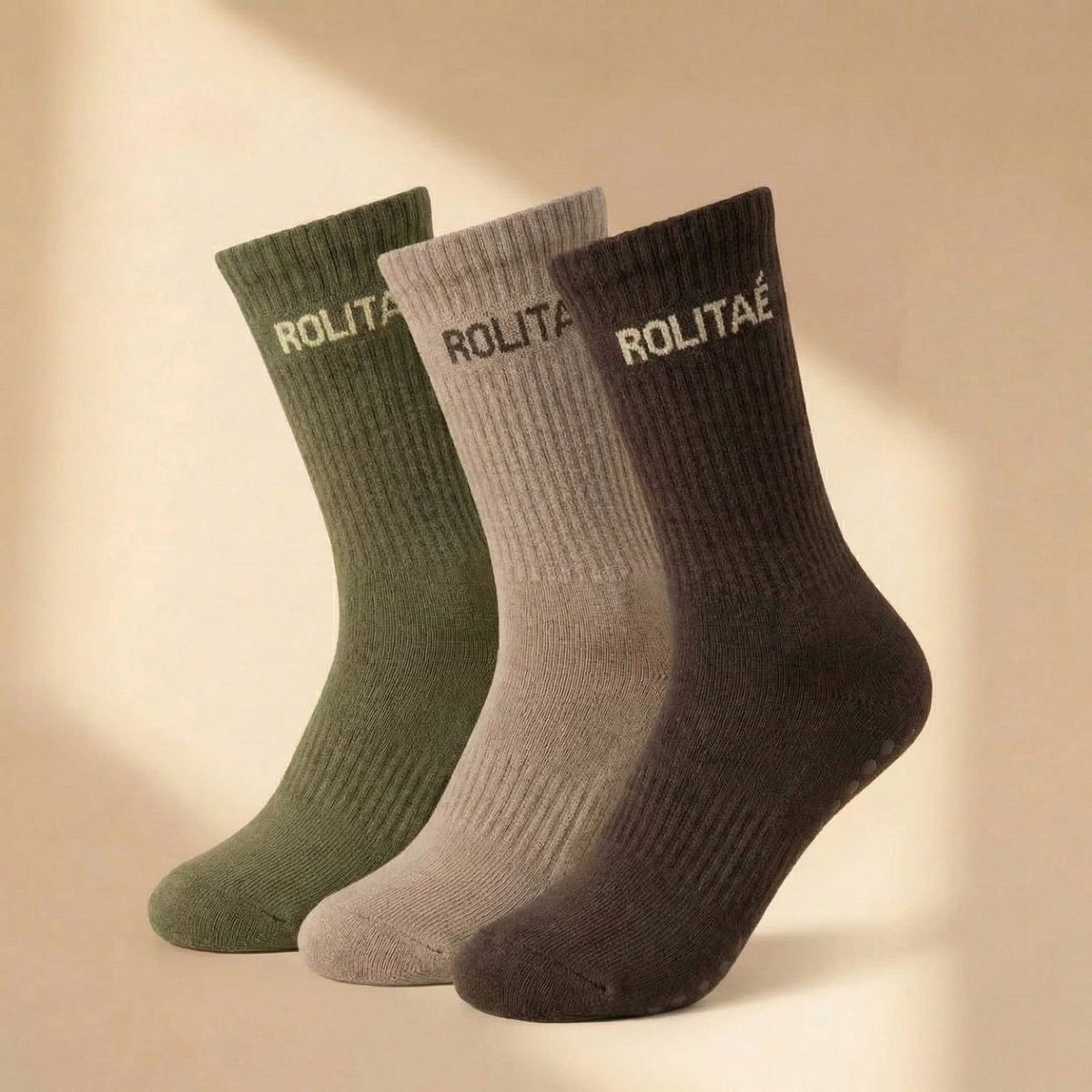 Rolitaé Yoga & Pilatessokken Triple Pack | Japandi Essence | 3 Paar Anti-Slip Gripsokken | Maat 39-42