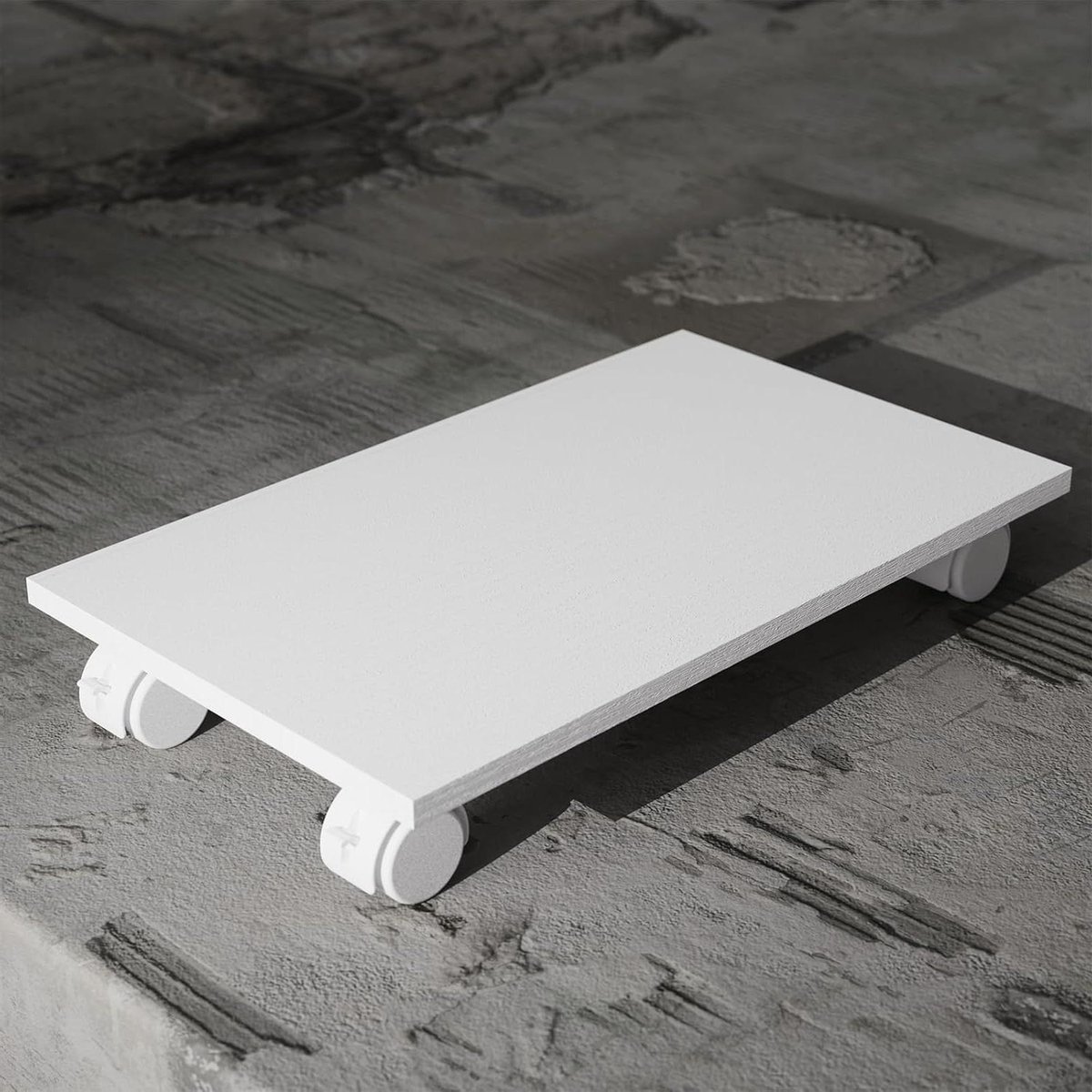 CPU Standaard - Mobiele Houder - Pc Verplaatsen - Met Wielen - 40x24 cm - Wit