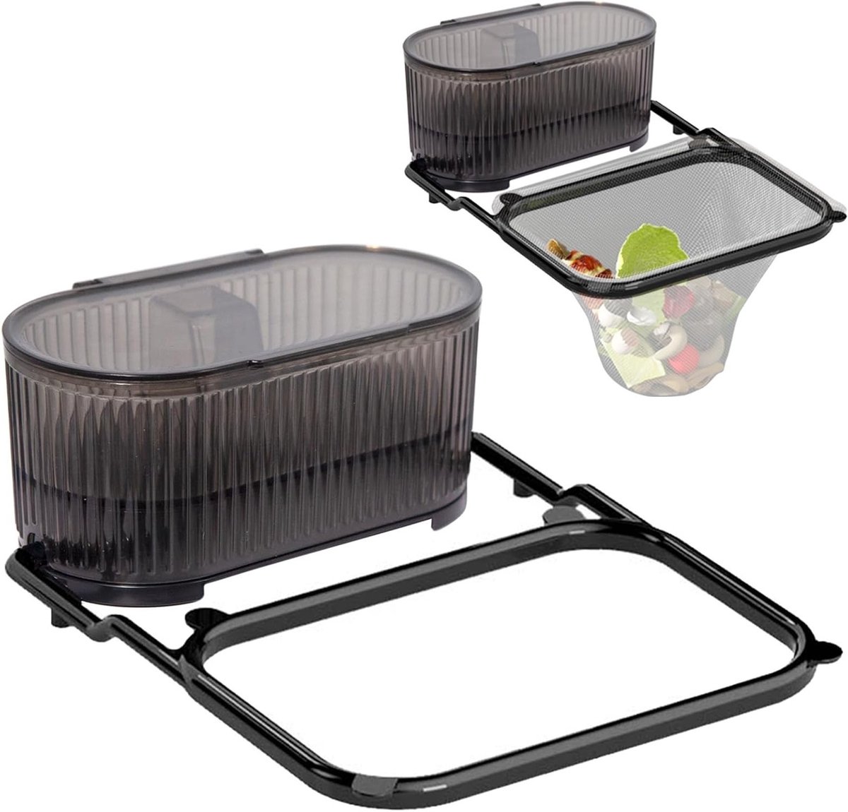 Verwijderbaar afvoerfilter voor keuken- en badkamergootsteen, ideaal voor het opvangen van voedselresten en groenteafval, universele pasvorm en eenvoudig schoon te maken.