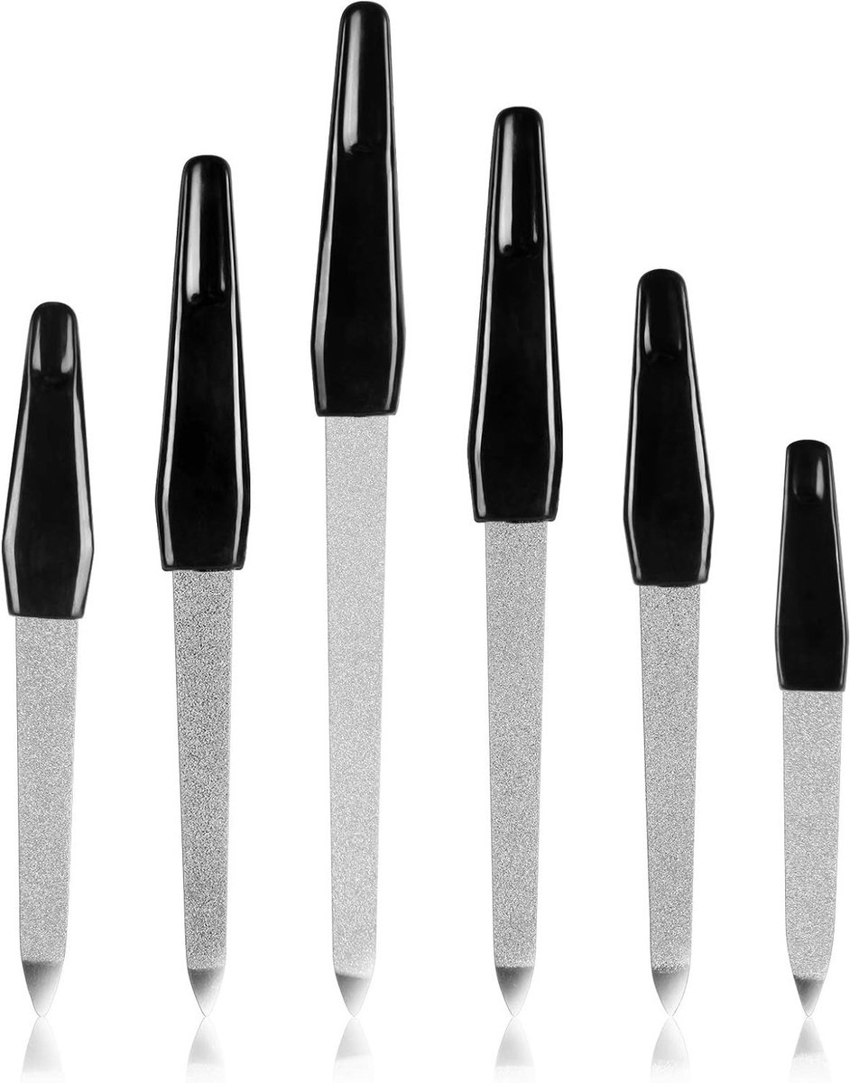 Sapphire Nagelvijl Set van 6 Stuks, Professionele Nagelverzorging, Draagbare Vijl met Lange Handgreep, Ideaal voor Manicure en Pedicure, Duurzaam en Wasbaar