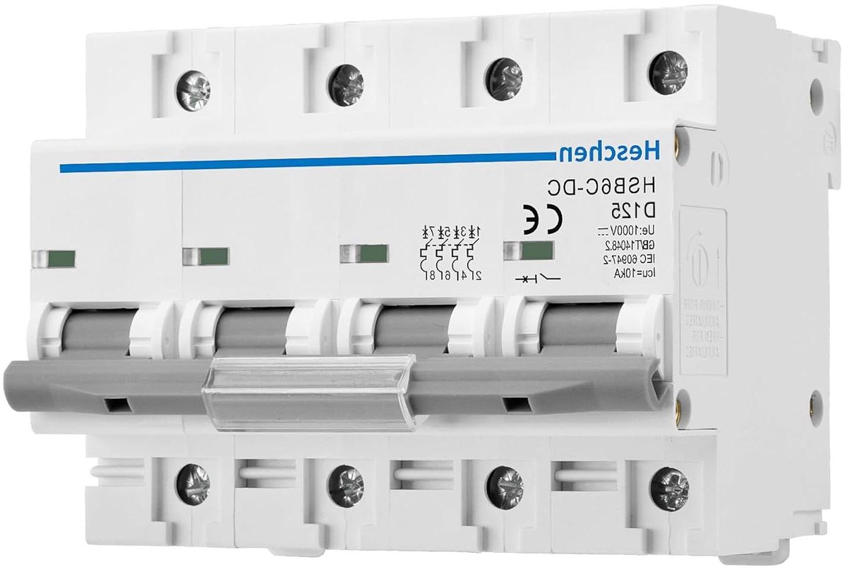 Stroomonderbreker - Zekering Automaat - Zonne-energie Systeem - 4 Polen 1000V - 125 Ampère - Grijs