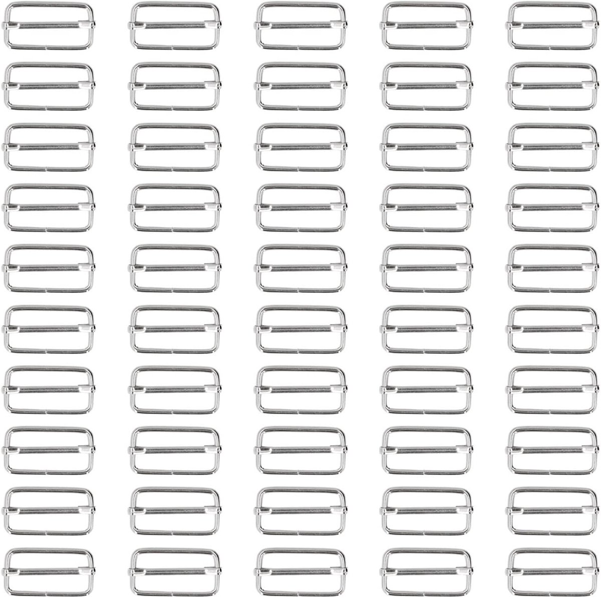 50 Stuks Verstelbare Metalen Glijgespen, 2.8/3 mm, Rechthoekige Gesp voor Riemen, DIY Kleding en Tassen, Duurzaam en Veelzijdig Accessoire