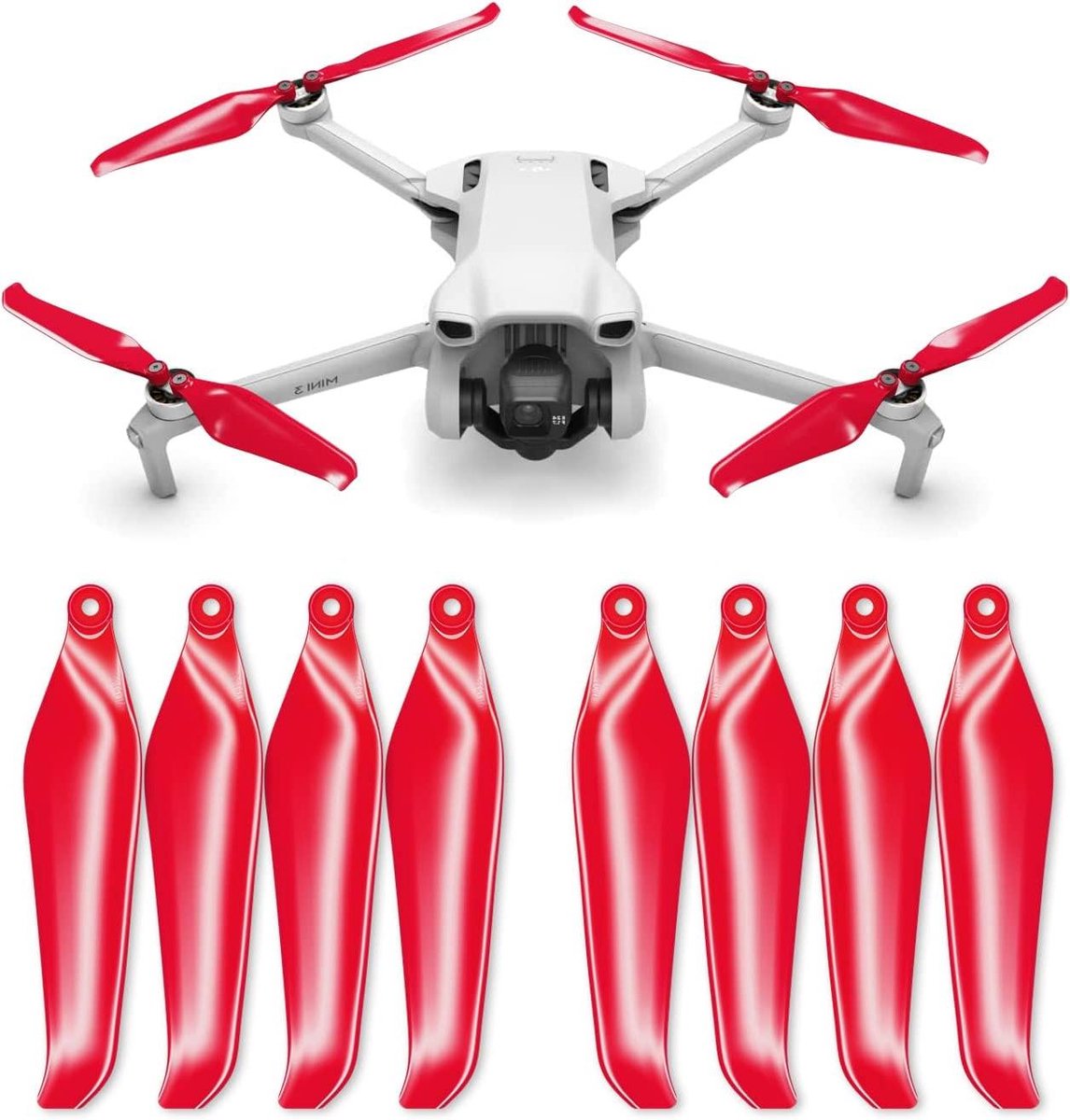Drone Propellers - Drone Onderdelen - Drone Verbetering - Geluidsreductie - Set van 4 - Rood