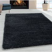 TapisTrend Harig tapijt Antraciet 200x290 cm Hoogpolig vloerkleed voor de woonkamer, aangenaam zacht vloerkleed voor de slaapkamer