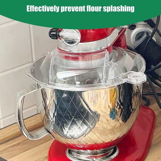 Splash Guard Mixer - Deksel Mixer - Voorkom Morsen - Precisie Ontwerp - 4.5-5 QT - Transparant — afbeelding 3