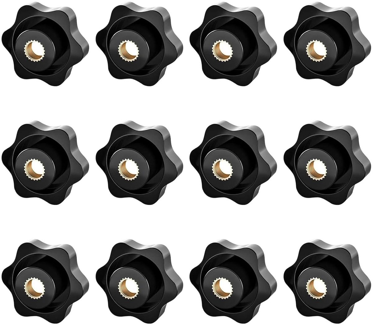 Set van 12 M8 Hexagonale Plastic Hoofd Sterbouten met Grip en Vervangende Draad voor Mechanische Toepassingen