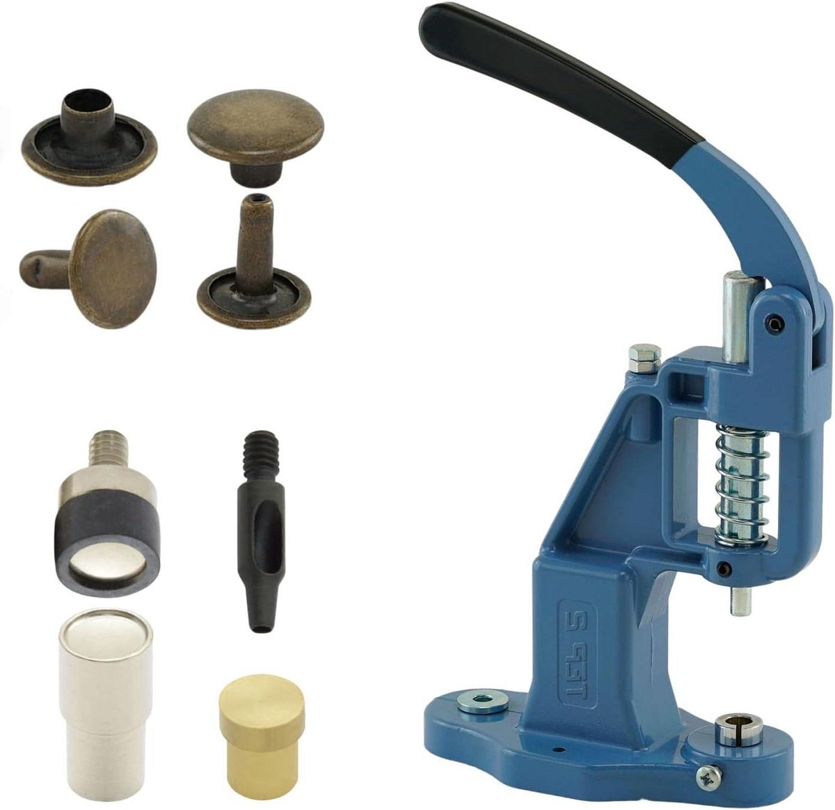 Klinknagelpers Set - Nietenpers Gereedschap - Materiaal Bevestigen - Inclusief 50 Klinknagels - 7 mm - Antiek