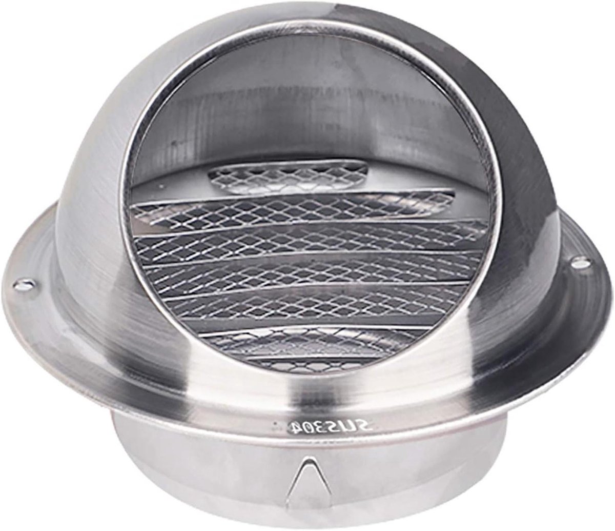 Ventilatieoverdekking Roestvrij Staal - Afzuigkap Buiten - Ventilatie Beveiligen - Ingebouwd Vliegengaas - 300mm Diameter - Zilver