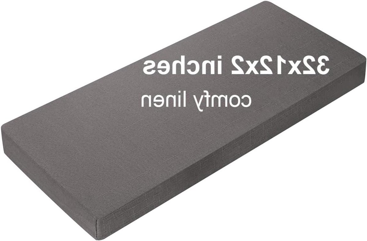 Bankkussens - Zitkussens Erker - Comfortabel Zitten - Hoge Dichtheid Spons - 32 x 12 x 2 cm - Donkergrijs