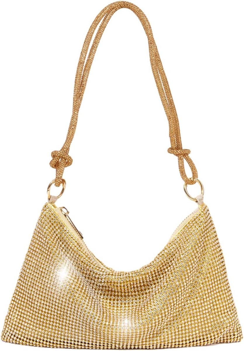 Elegante Dameshandtas met Pailletten, Perfect voor Avondjes Uit, Bruiloften, Feesten en Cocktailparty's (Goud)