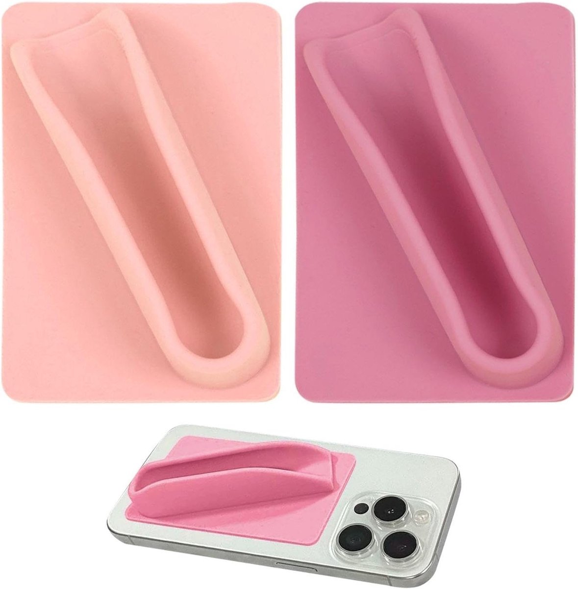 Set van 2 Silicone Lipstickhouders, Creatieve Telefoonhouder, Zelfklevende Accessoires voor Mobiele Telefoons, Handige en Functionele Oplossingen voor Organisatie